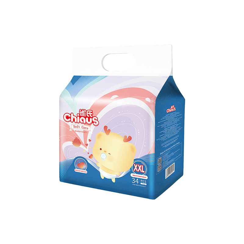 نرم نگہداشت خوبصورت ڈایپرز پتلون ڈسپوز ایبل ٹریننگ پینٹ چیاس تیاری